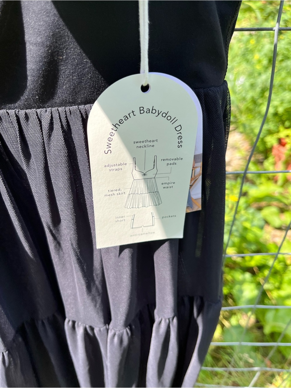 Blogilates Women's Sweetheart Babydoll Dress Black small nwt - Picture 7 of 8